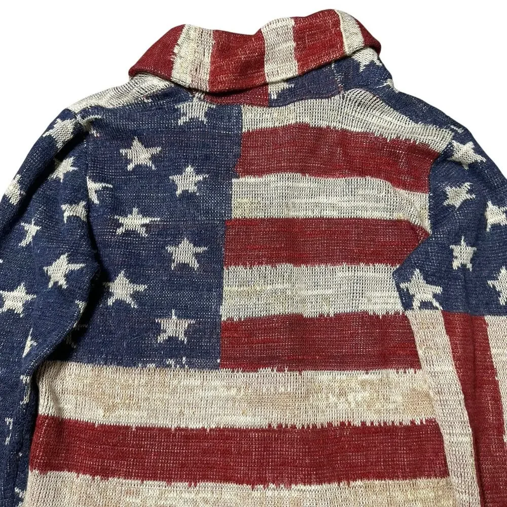 Denim & Supply Ralph Lauren American Flag Knit Cardigan Sweater NEW - Picture 10 of 12